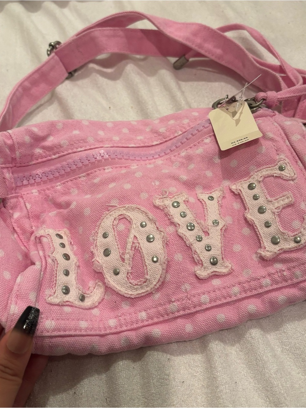 Victoria's Secret Pink Polka Dot 'LOVE' Mini Shoulder Bag